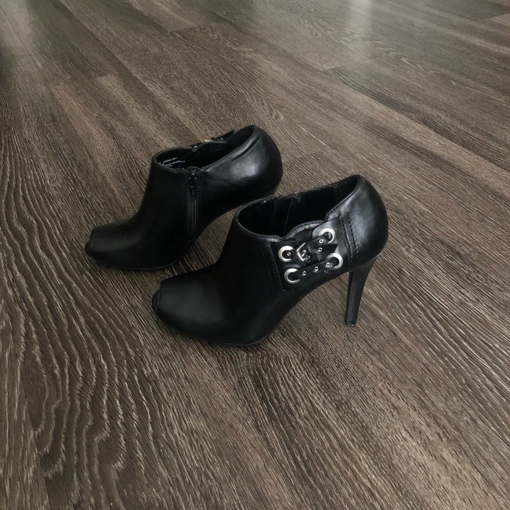Black Open Tie Booties Studio Paolo